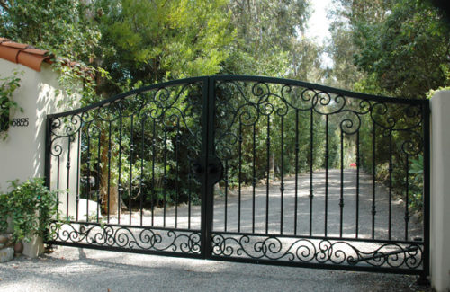 double swinging wrought iron security gate in Mooresville NC