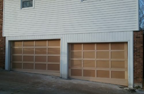 two custom residential garage doors installed in Lenoir North Carolina