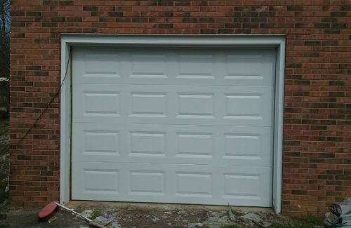 a garage door after being installed in Hickory NC
