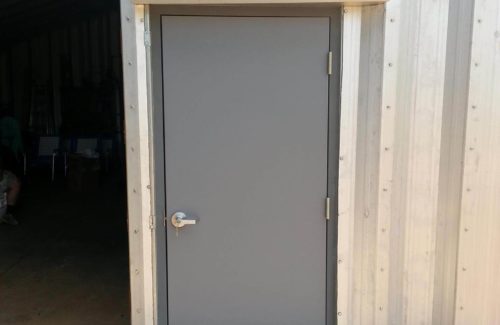 hollow metal entry door after installation